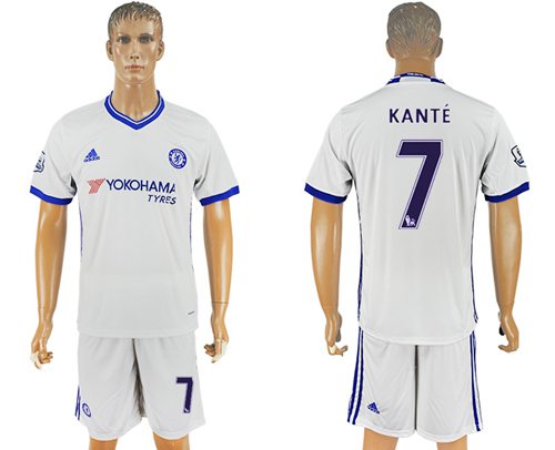 Chelsea #7 Kante White Soccer Club Jersey